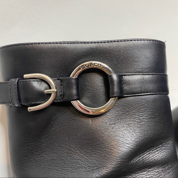 Coach Irina Black Leather Block Heel Bootie 6.5 - Picture 8 of 10